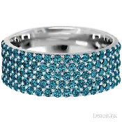 10K White Gold band with 93 Round Ocean Blue Diamond having TCW-1.4