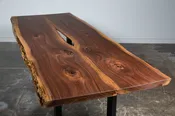 Live Edge, Book Matched Walnut with Center Reveal, 98"