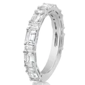 Alternating Direction Emerald Diamond Band