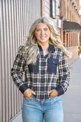 Denim Contrast Flannel Shirt
