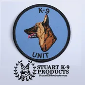 K-9 Unit Belgian Malinois Round Head Patch Blue/Black |Left Facing