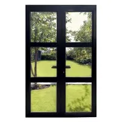 Alexues Aluminum 3 Lite Double Entry Door with Clear Glass