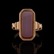 Antique Banded Agate Ring in 14K Rose Gold