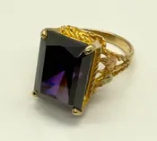 Mt. Rushmore Black Hills Gold Amethyst Ring, Size 5.5