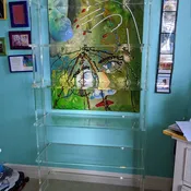 Acrylic Bookshelf  72"H x 32"W x 12"D  *Custom sizing never a problem* hand crafted in the U.S.