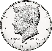 $1 FV 40% Silver Kennedy Half Dollars (1965-1969)