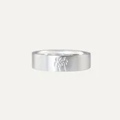 14K White Gold Palm Tree Men's Ring