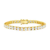 11.08ctw Round Brilliant Cut Diamond Tennis Bracelet in 18K Yellow Gold