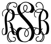 Car Vinyl Monogram Vine or Block (Free Shipping)