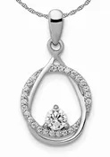 14k Gold and Diamond Pendant, 1/3rd carat t.w. of Diamonds Interwoven in a 14k Circle and Oval Design