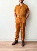 1950s - 1960s Vintage Carmel Orange Jumpsuit by Capper & Capper