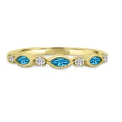 10K Yellow Gold Diamond and Blue Topaz Ring M13R2353V0911-BT