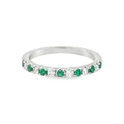 Alternating Emerald + Diamond Band | Brilliant Fine + Custom Jewelry