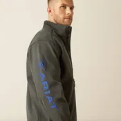 Ariat Men's Logo 2.0 Softshell Jacket - Charcoal Heather / Blue