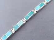 Green Turquoise Inlay Link Bracelet (smaller)