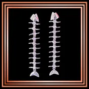 Diamond Fishbone Drop Earrings in 14K White Gold