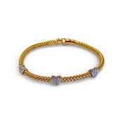 14k Diamond Heart Flex Bangle Bracelet