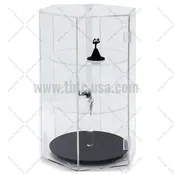 1107  Hexagon Acrylic Revolving 3 Shelves Showcase