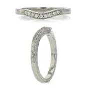 0.09ct Diamond Contoured Engraved Band in Platinum, Size 7