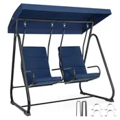 2-Seat Outdoor Glider Swing Chair with High Backrest, 4376