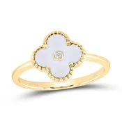 0.012Ctw-Nat Diamond Gift Clover Ring (2.3 grams)