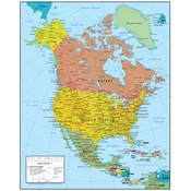 North America Wall Map Poster