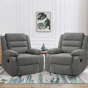 2Set Modern Lounger Adjustable Manual Recliner Chair