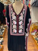 3J Workshop Black Rayon Embroidered Sleeveless Top, Size XS