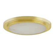 12-Inch Alabaster LED Flush Mount Ceiling Light | Gold Finish | Integrated LED | Modern Decorative Ceiling Fixture