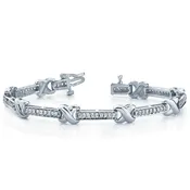 14k Fashion X Diamond Tennis Bracelet