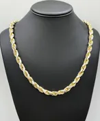 10k Two Tone Gold Men's Rope Chain, Weight 137.2 grams , Length 24" S108462