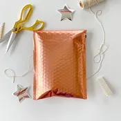 #0 Rose Gold Metallic #SmileMail® Poly Bubble Mailers 6.5x10