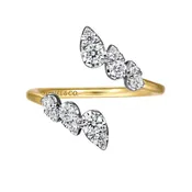 14K White and Yellow Gold Diamond Bypass Ladies Ring