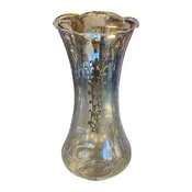 Clear Glass Lamp Shade with Gold Accent Vintage Style