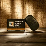African Black Soap with Shea Butter, Aloe Vera and Vitamin E
