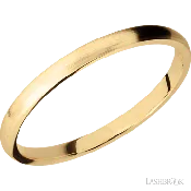 2 mm wide Domed 14K Yellow Gold band.