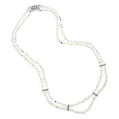 2-Row Jet Nut Crystal Necklace