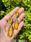 Canary Double Teardrop Crushed Earrings