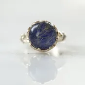 Doublet Lapiz Rutilated Ring in gold