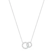 0.42 CT Diamond Linked Circles Pendant Necklace in 18K White Gold