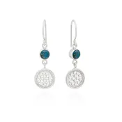 Apatite Double Drop Earrings - Silver