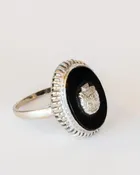 10K White Gold Coat of Arms Ring