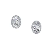 1.26 ctw Oval Halo Stud Earrings by Lafonn