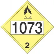 1073 REFRIGERATED LIQUID OXYGEN – CLASS 2 DOT PLACARD