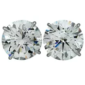 10.04ct GIA Certified Round Brilliant Diamond Platinum Solitaire Stud Earrings by Vivid
