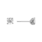 14K White Gold 4-Prong White Topaz Stud Earrings