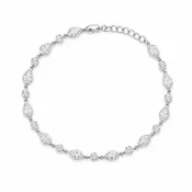 14Kt WG Bezeled Pear Diamond Bracelet