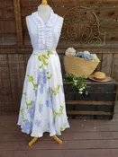 Handpainted skirt with irises