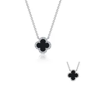 0.49 CTW Black Clover Halo Necklace by Lafonn