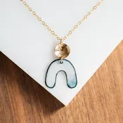 14k Arch Enamel Coupling Necklace